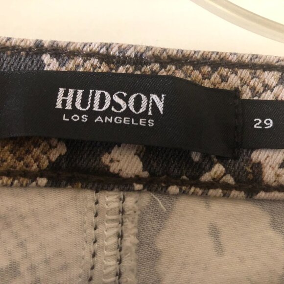 HUDSON Women's High-waist Ankle Skinny Python-print Jeans In Tan Python size 29 - Picture 3 of 7